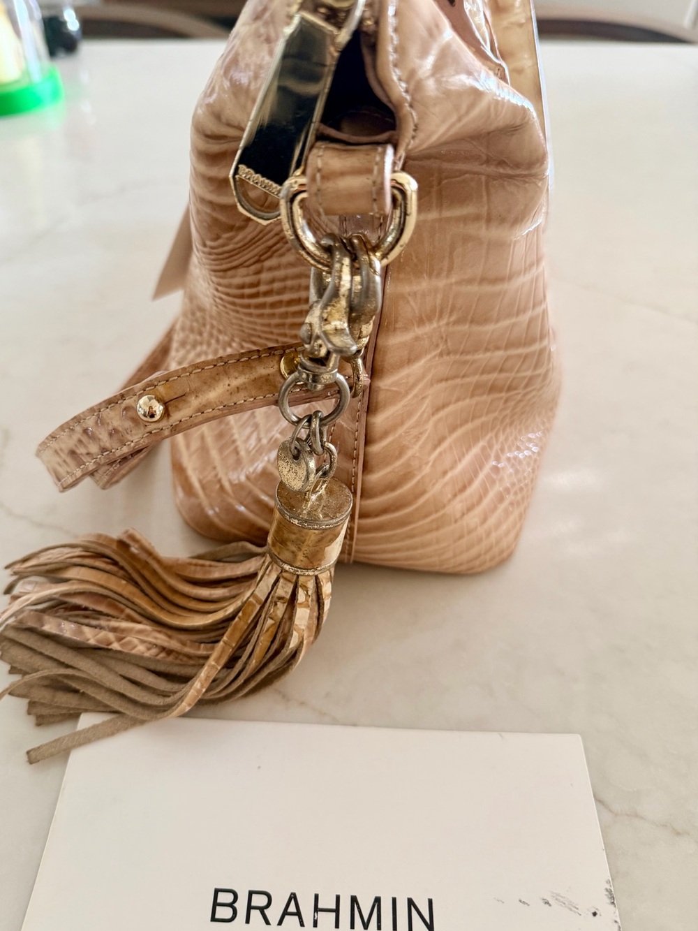 Brahmin Blossom Croc-Embossed with Tassel Purse - Picture 6 of 16